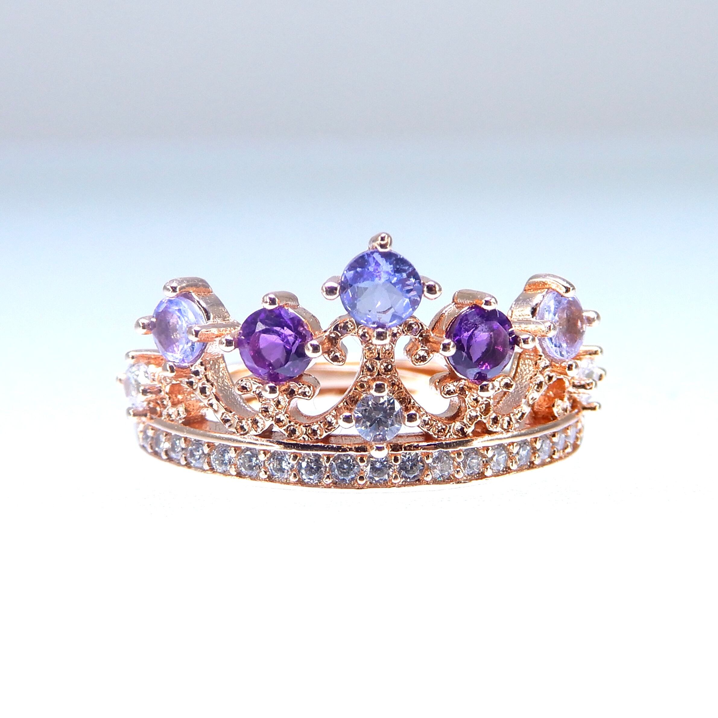 Princess Tiara Ring♦︎アメシスト・タンザナイト♦︎PGカラー《0077》