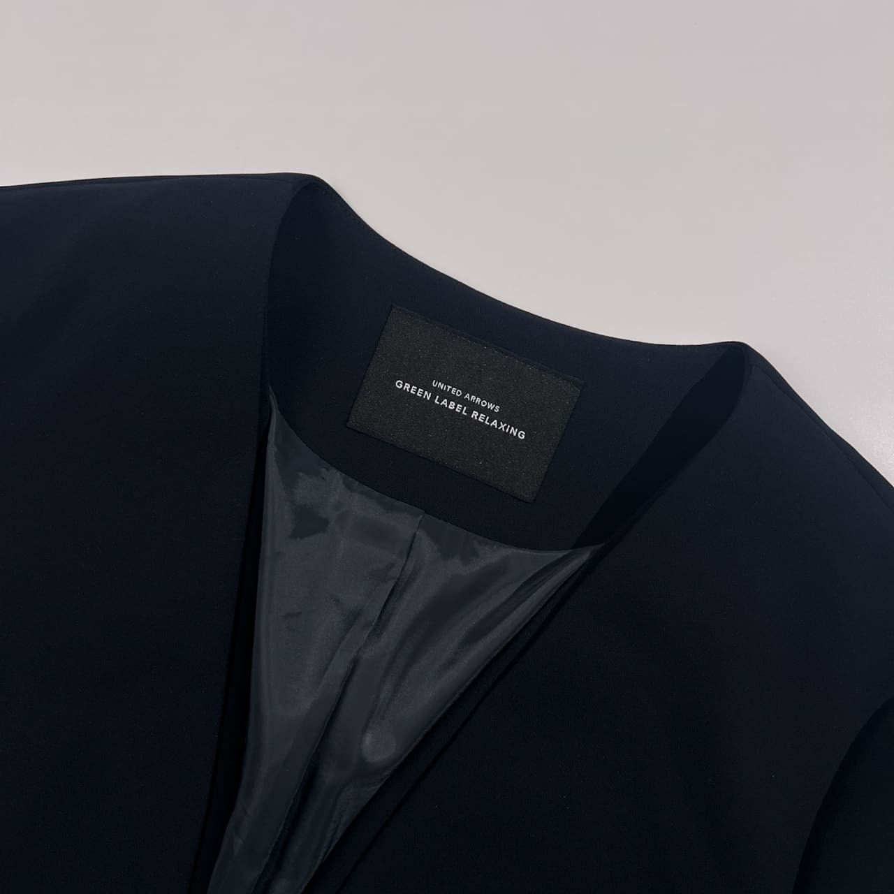 green label relaxing グリーンレーベルリラクシング  Vネック ノーカラー ジャケット サイズ 40 /ネイビー系 レディース フォーマル 通勤