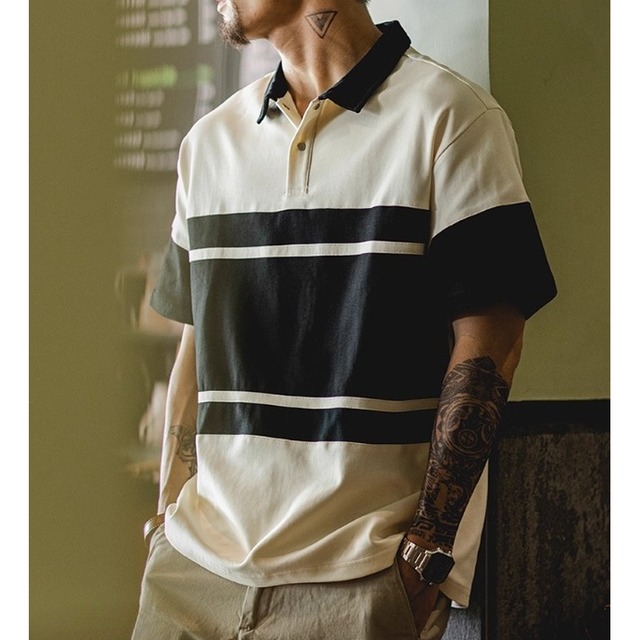 アメカジスタイルレトロボーダーポロ 10156