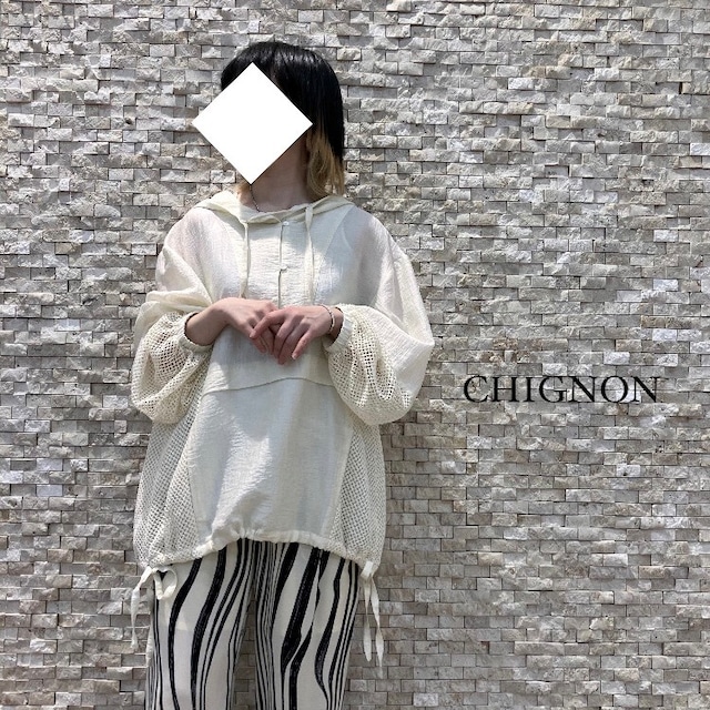 【CHIGNON】シアーメッシュアノラックシャツ（1641-090HE）