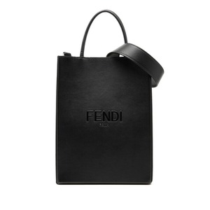 フェンディ ショッピングバッグ スモール ハンドバッグ ショルダーバッグ 2WAY 7VA512 ブラック レザー レディース FENDI 【中古】