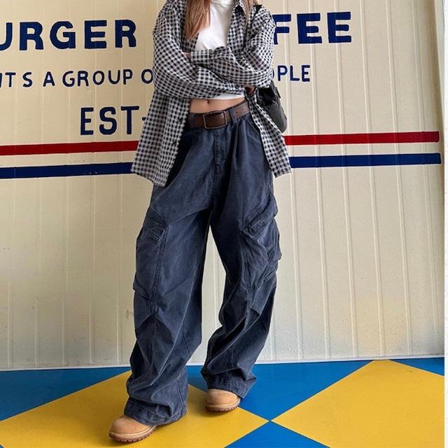 ルーズギミックストリートワークパンツ 4col R00685