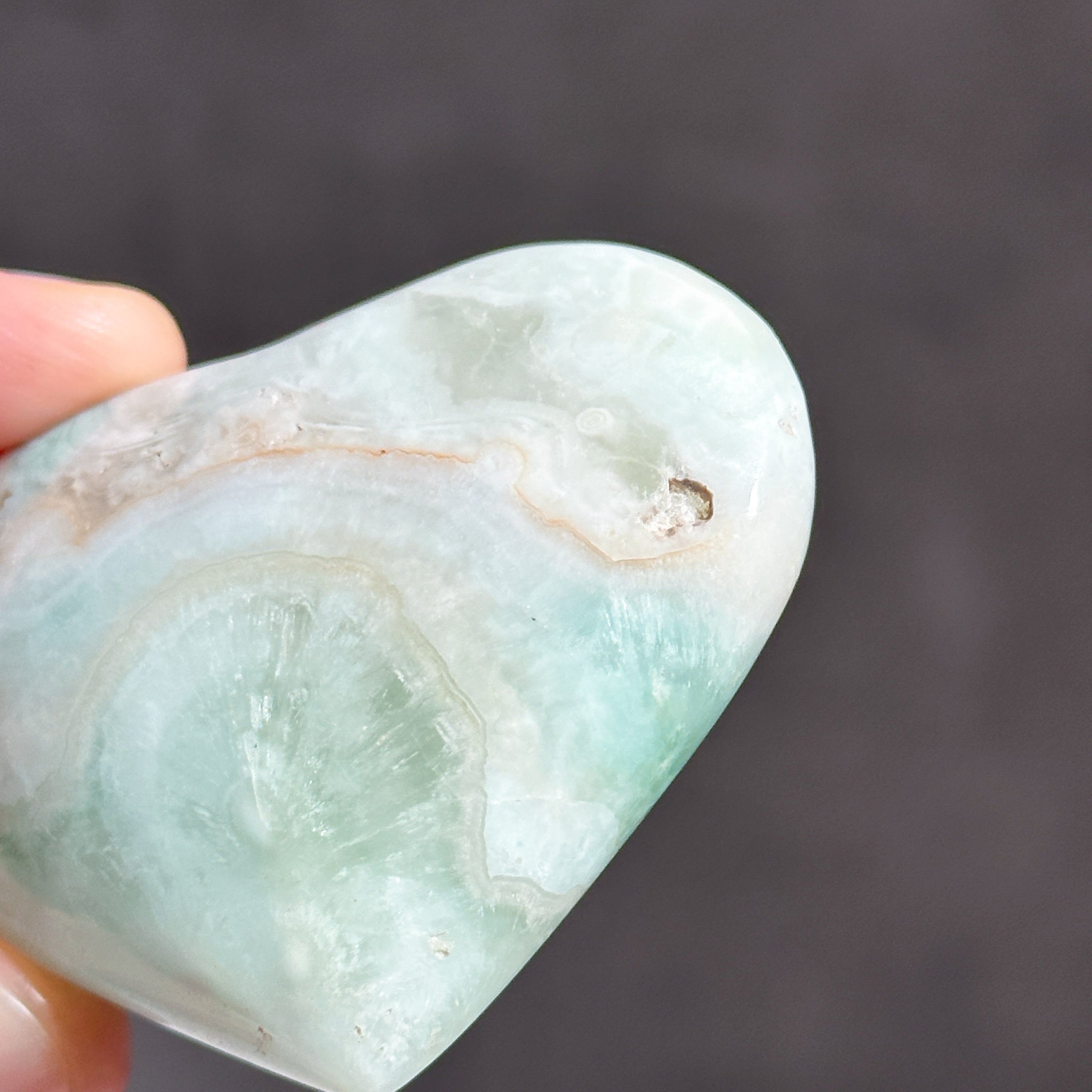 カリビアンブルーカルサイト ハート 34◇Caribbian Blue Calcite