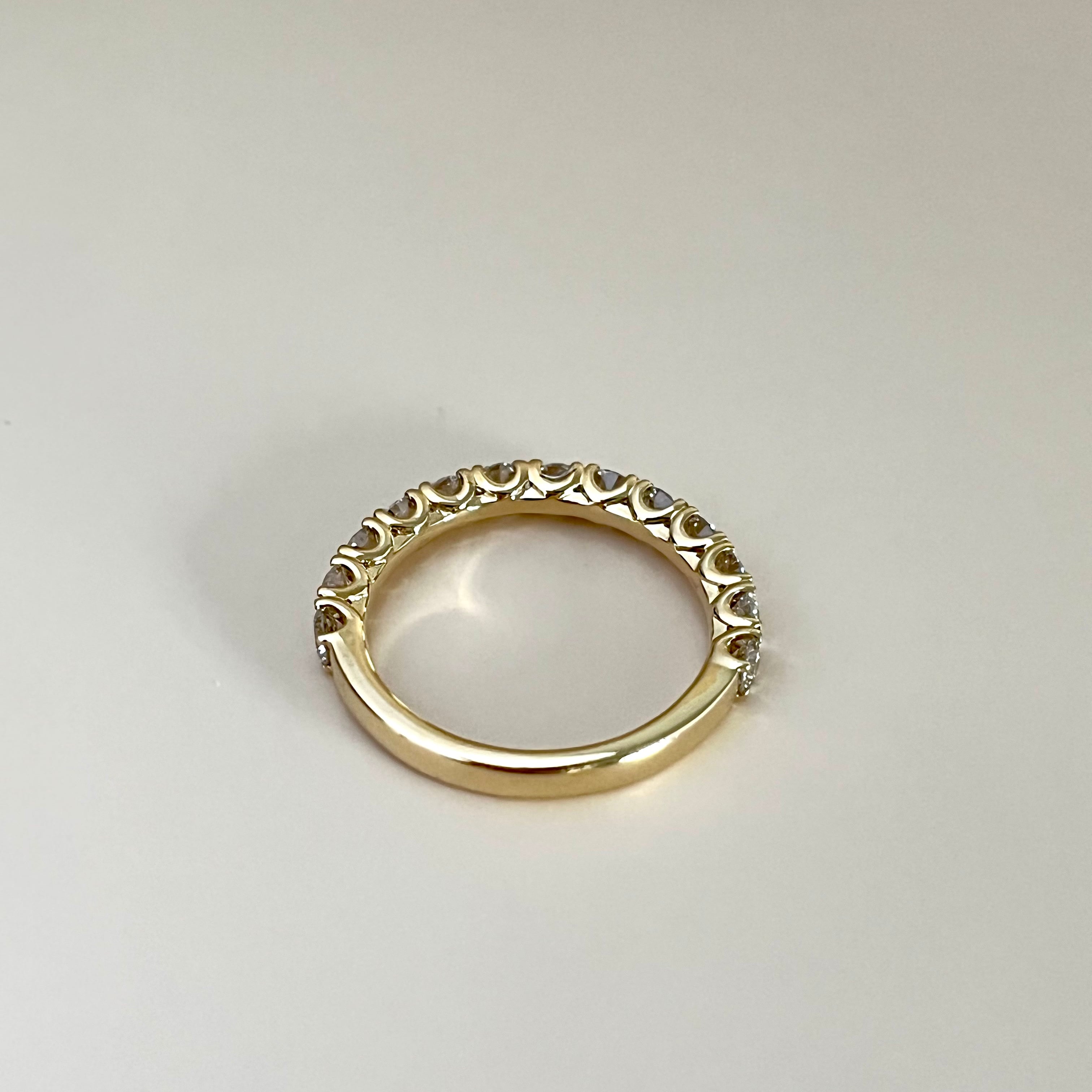 K18 イエローゴールド ブラウンダイヤ ハーフエタニティリング ダイヤモンド ハーフエタニティ リング 1.00ct K18イエローゴールド