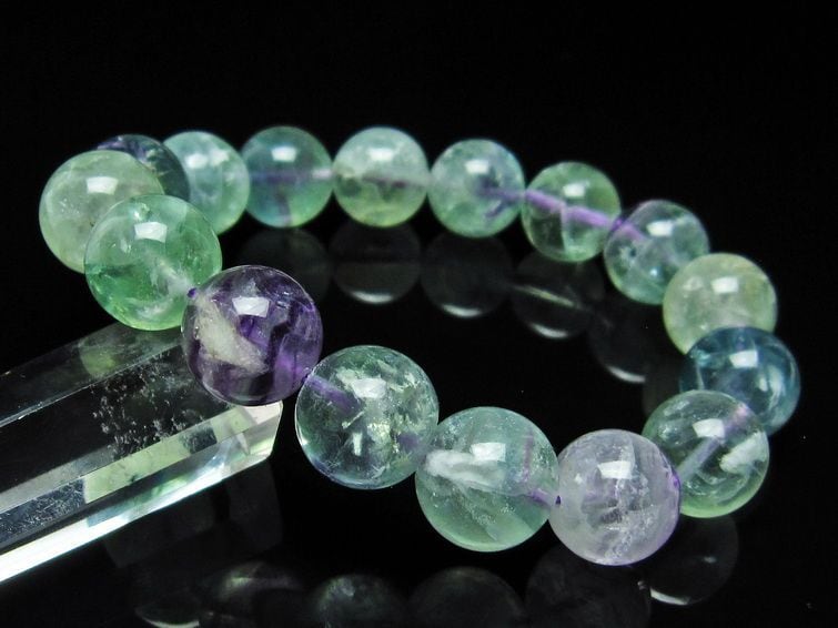 エンジェルフェザー フローライト ブレスレット 14mm 一点物 おまかせ