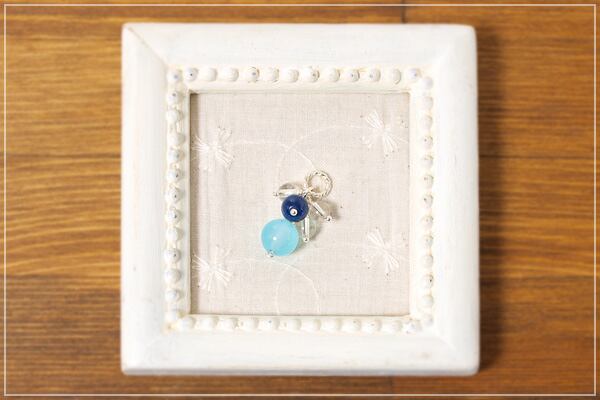 シーブルーカルセドニー＋ソーダライト＋水晶ペンダントトップ