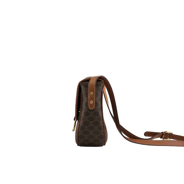 CELINE セリーヌ マカダム ショルダーバッグ ブラウン ホースシュー PVCレザー vintage ヴィンテージ オールド xmsrzd