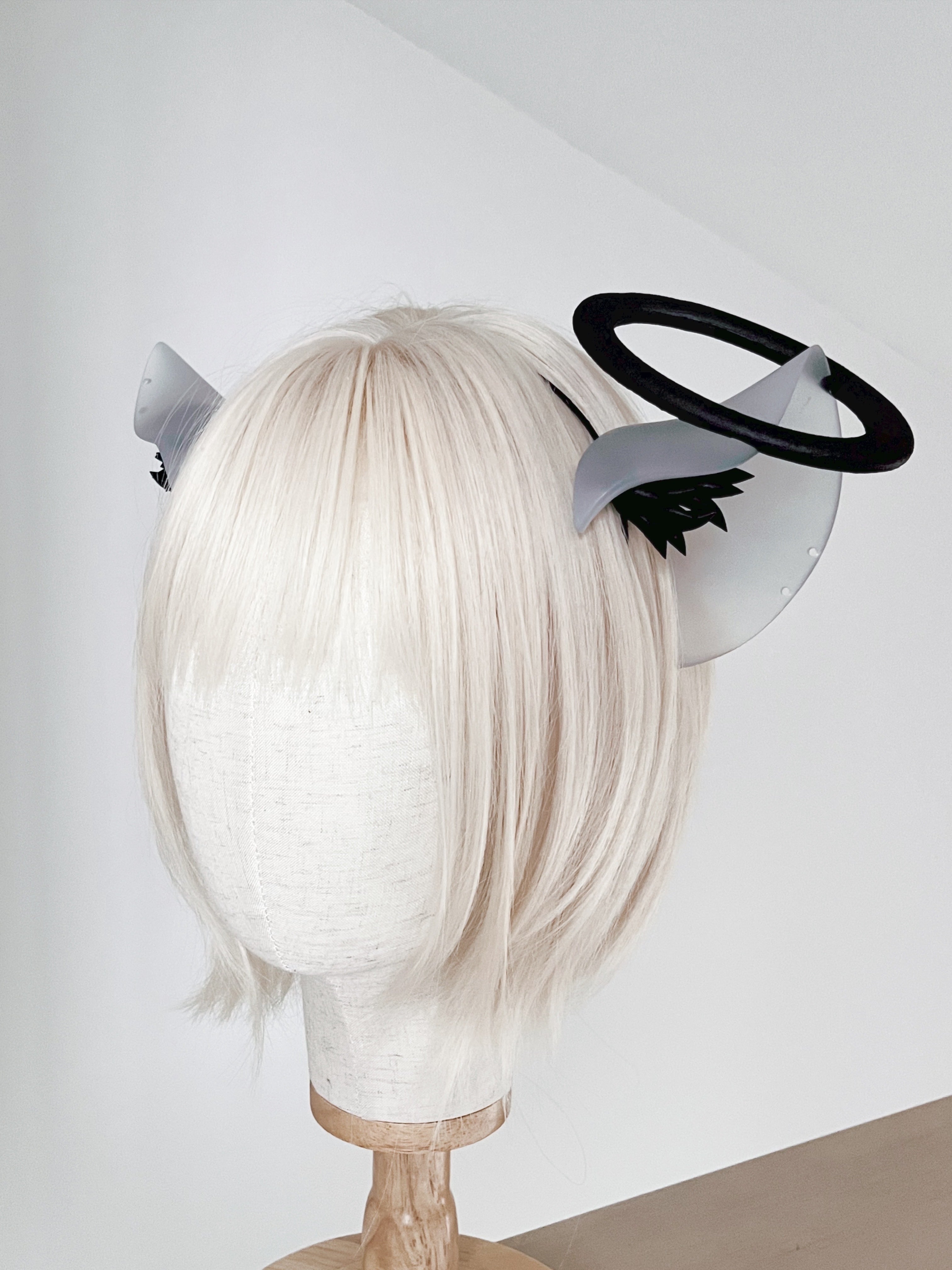 天使の羽カチューシャ 赤い羽×銀の輪 | ririco:ramu