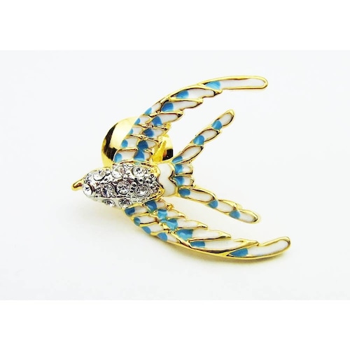 タックピン 鳥 金青緑 バード ゴールドターコイズブルー