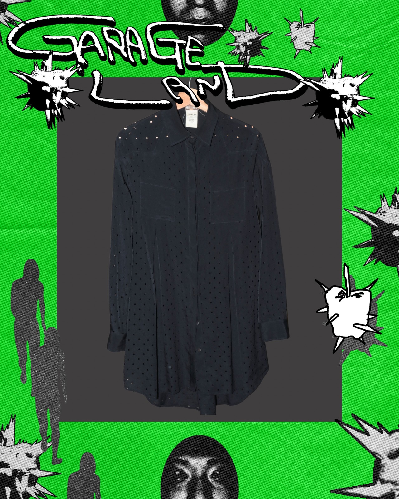 John Galliano Polka Dot Cutout Shirt