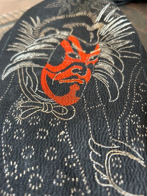 アンティーク刺繍半襟　暫