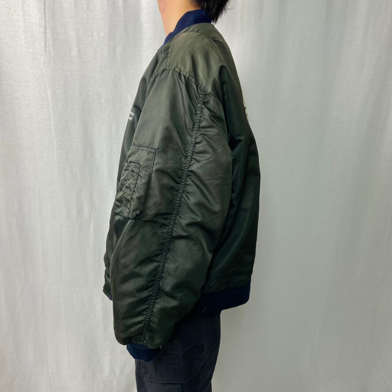 90年代 民間品 MA-1タイプ フライトジャケット 企業ロゴ メンズXL相当 
