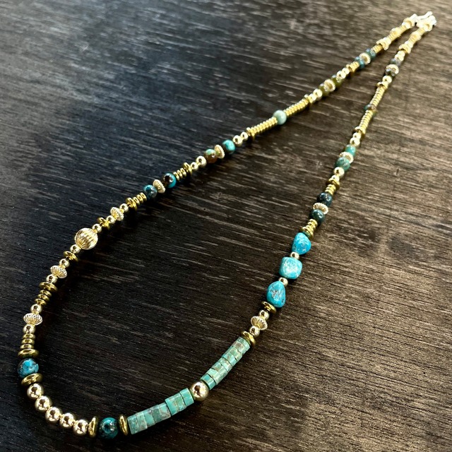 ブライト（Bright）ネックレス（Wave All Turquoise Gold）60cm