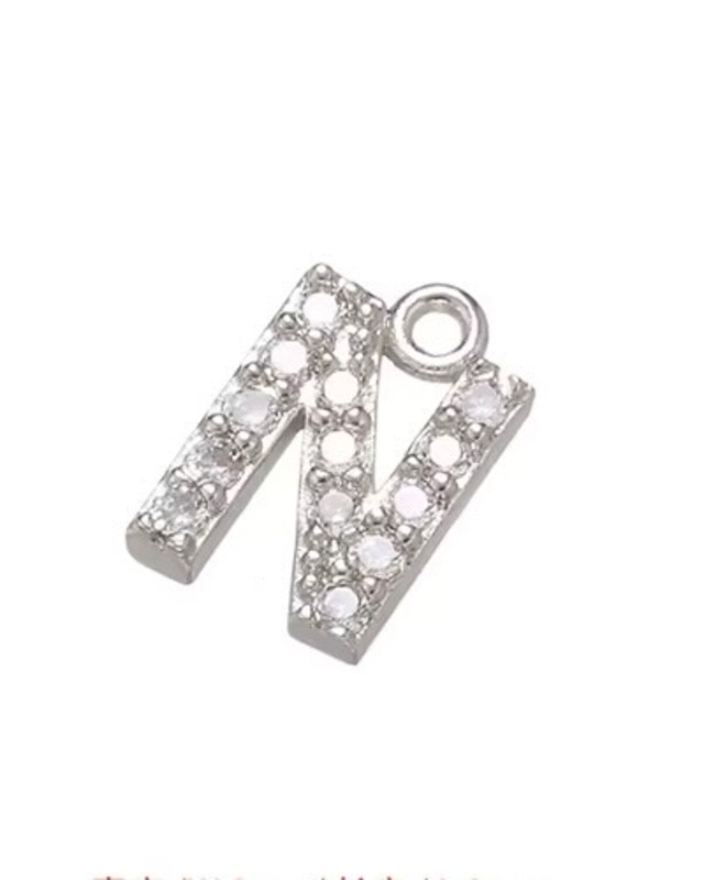 Initial charm シルバー-NCA1101-02（A/B/C/D/E/F/G/H/I/J/K/L/M/N/O/P/Q/R/S/T/U/V/W/X/Y/&）(クリッカー付き)
