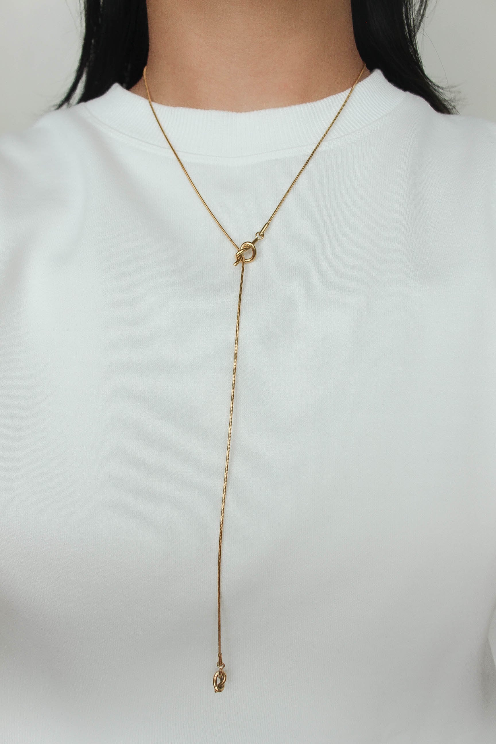 Long Drop Knot Necklace