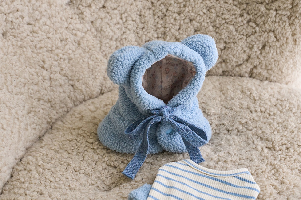 即納 【mabellefifi】ポグルフードケープ  blue