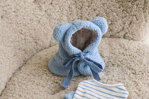 即納 【mabellefifi】ポグルフードケープ  blue