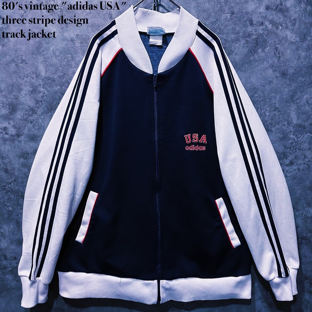【doppio】80's vintage "adidas USA" three stripe design track jacket