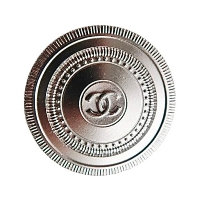 【VINTAGE CHANEL BUTTON】シルバー 縁取り ココマーク ボタン 24mm C-24002