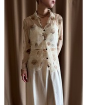 pressed flower sheer shirt-4730-6