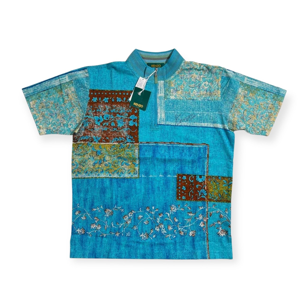 タグ付き 未使用品 KENZO ケンゾー GOLF ハーフジップ 半袖Tシャツ 2 /水色系/レディース