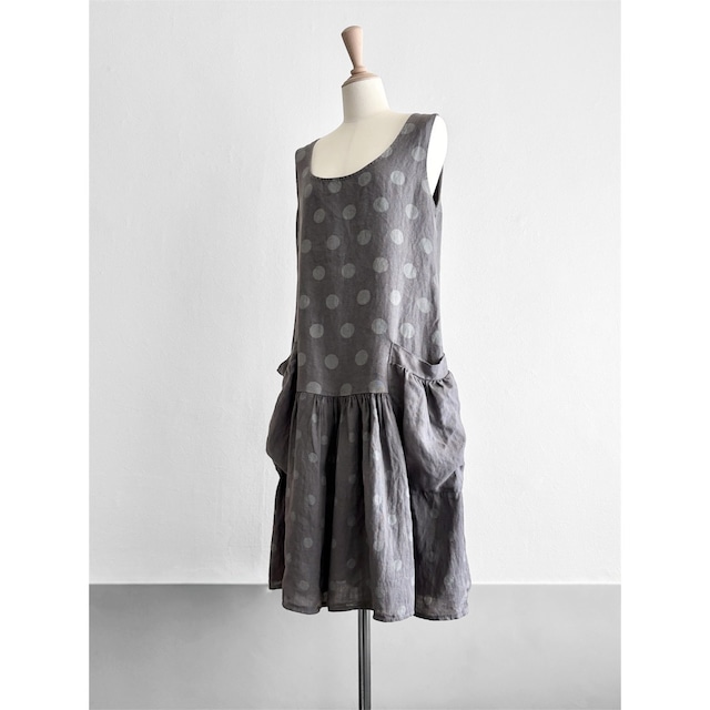 made in Italy Dot Linen Jumper Dress