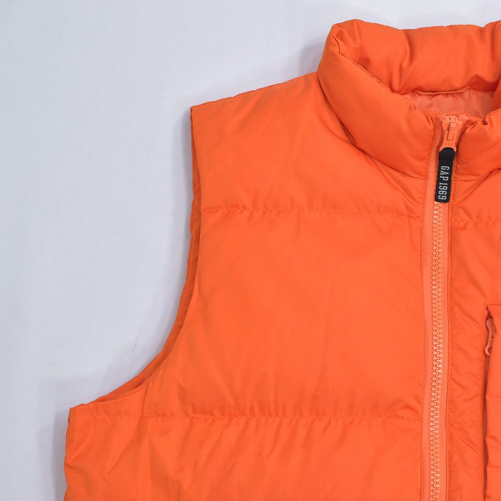 90S OLD GAP SWEAT VEST　スウェット地ベストオレン 90s GAP オールドギャップ スウェットスタジャン オレンジ グリーン M