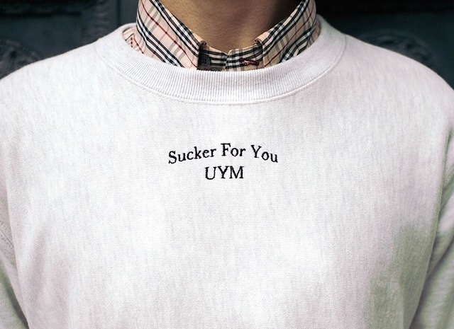 18a/w "SUCKER FOR YOU" Crew Neck Sweat Black