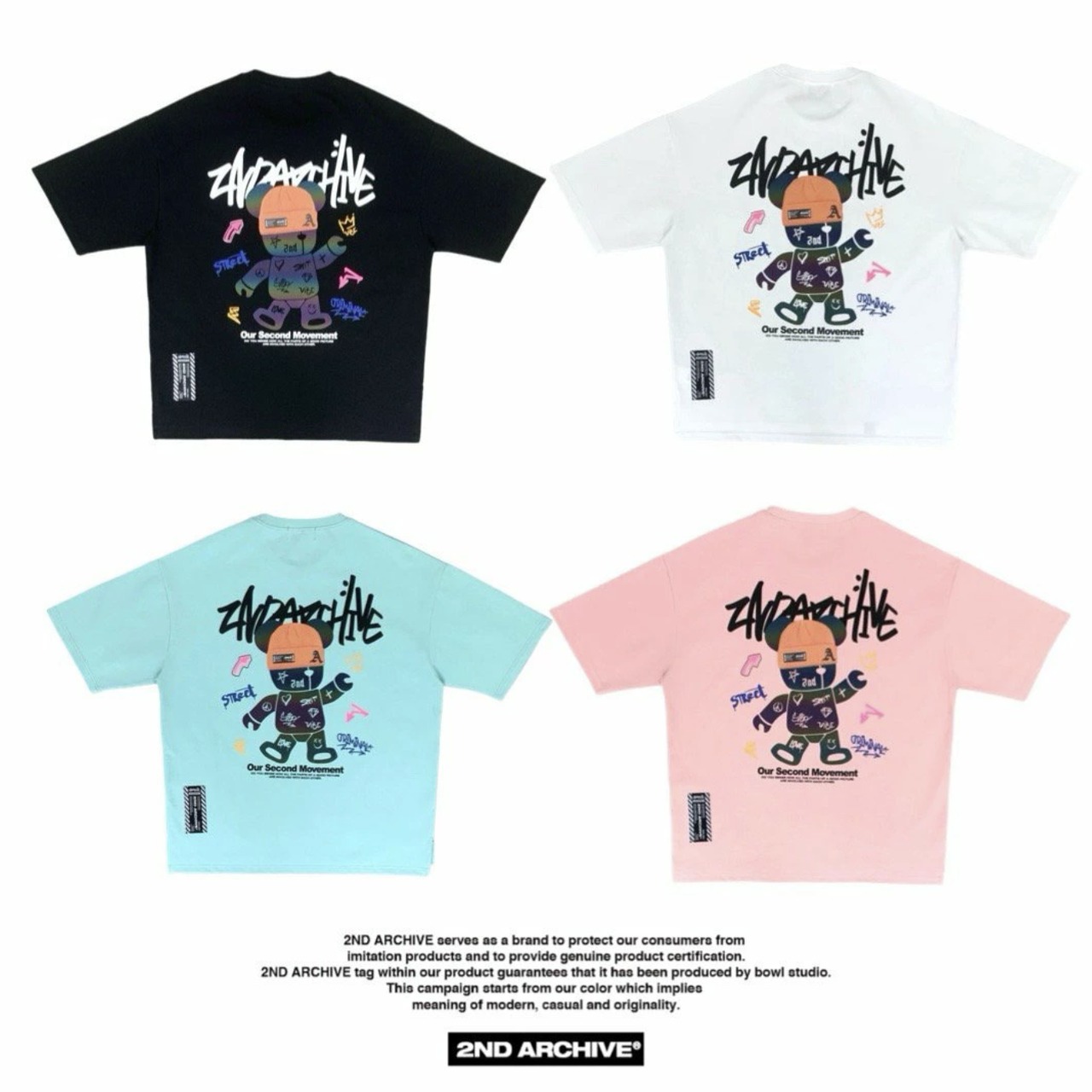 2ND030 2NDARCHIVE Tシャツ 韓国ファッション オーバーサイズ ユニセックス