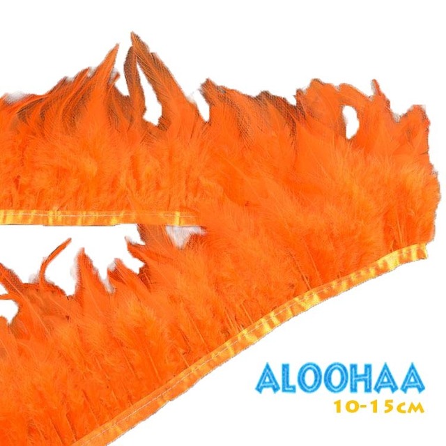 フェザーロール【オレンジ】単色10-15cm丈　1ｍ #31-004OR-CT  DIY 羽　衣装材料　タヒチアン　