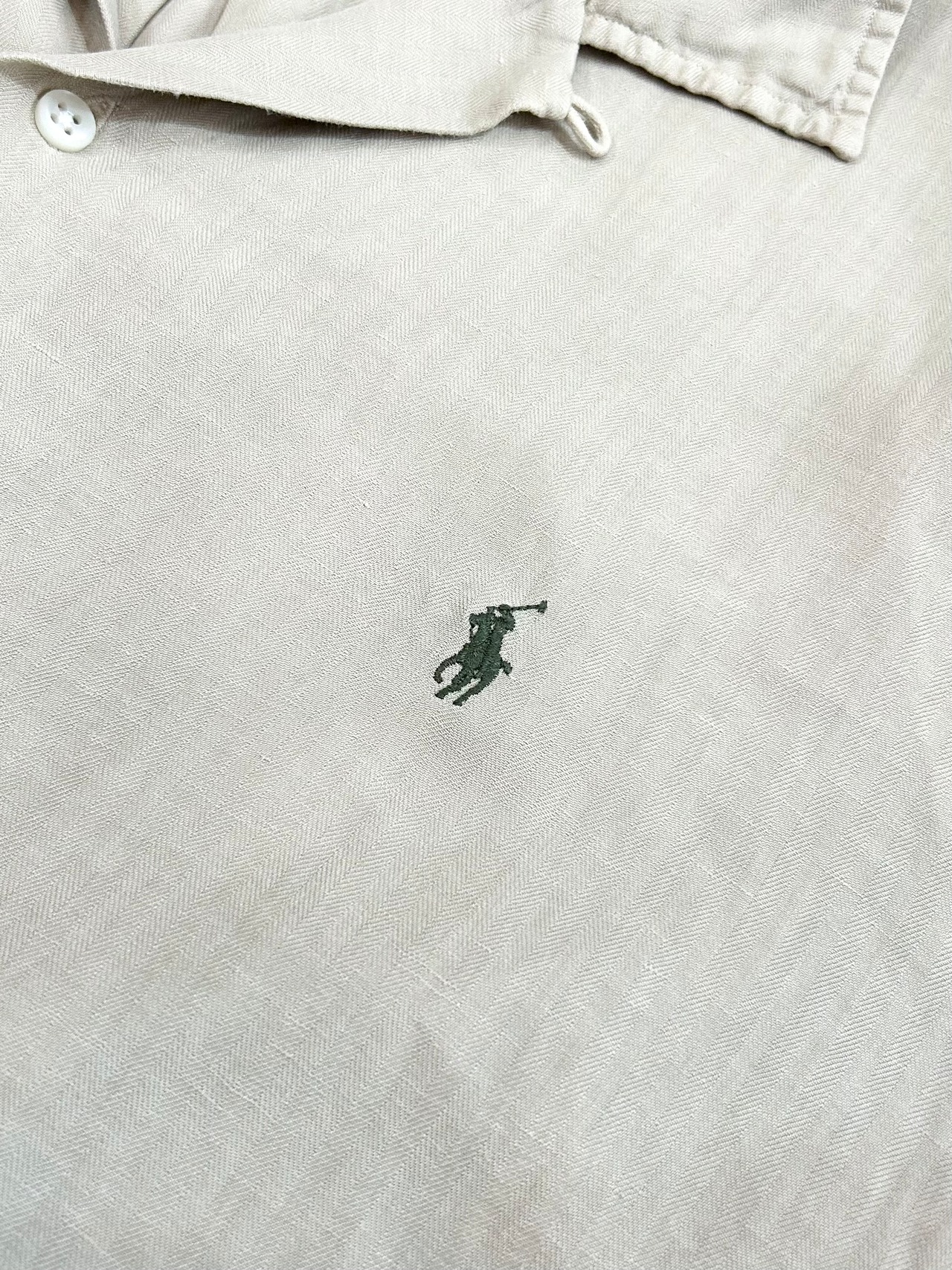 90s Ralph Lauren S/S OPEN COLLAR SHIRT Size XL