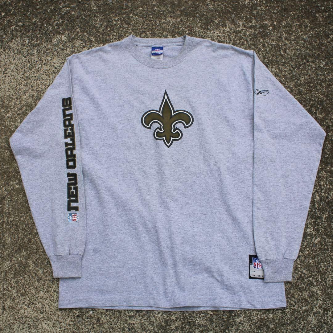 【Lサイズ】00's Reebok ニューオーリンズ セインツ 古着 ロングスリーブTシャツ