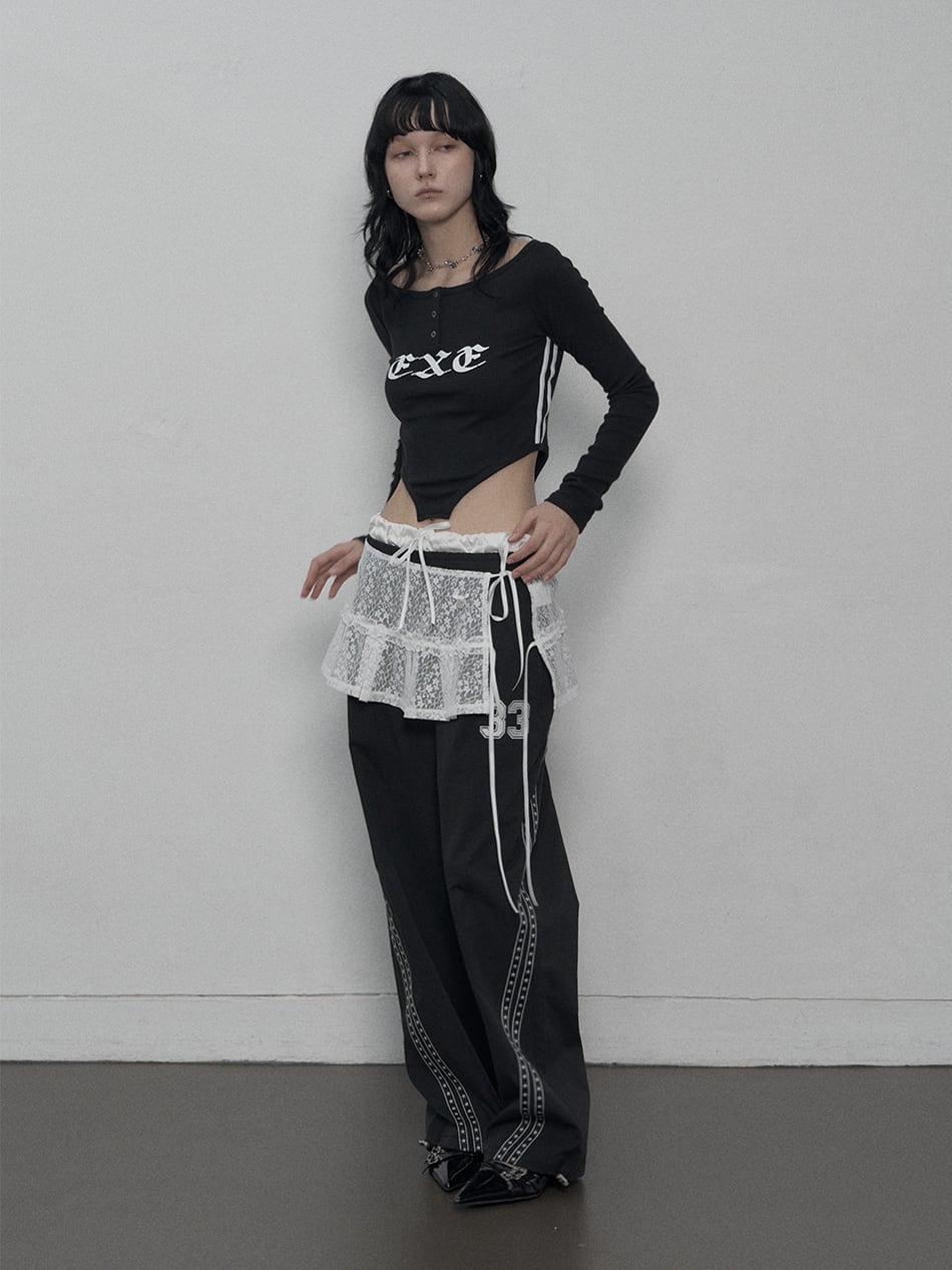 SETUP-EXE★韓国★人気★SIDE BEADS PANTS 2色 4d927222dfa810c4cb957b6afaf920