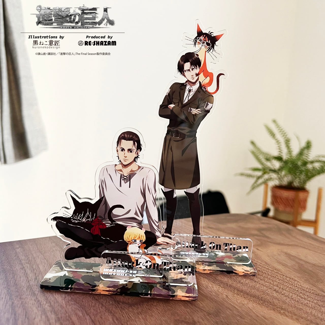 第1弾〈進撃の巨人〉リヴァイ・アッカーマン&ハンジ猫 アクリルスタンド (スタジオ描き下ろし) | RE:SHAZAM