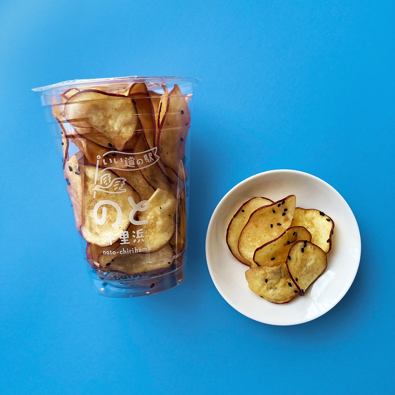 【道の駅のと千里浜】 金時いもチップス 大学いも風味