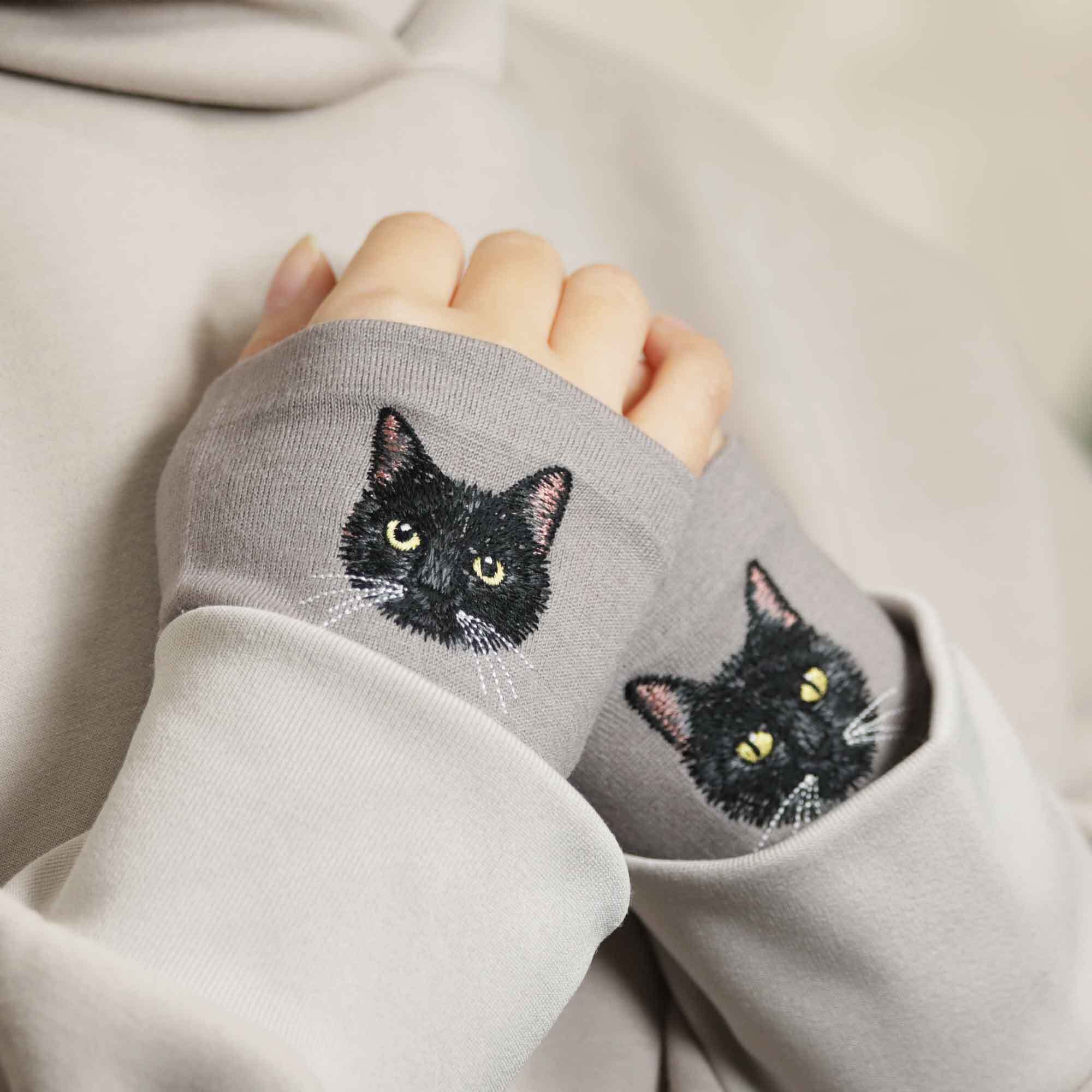 猫リストマフラー】黒猫／一度使うと手放せない気持ち良さ／ウール100