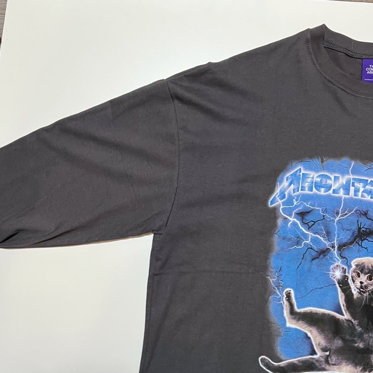 【222112-31】Thunder Cat Print Crewneck long sleeve t-shirt / カミナリ ネコ プリント  クルーネック 長袖 ロング T-シャツ