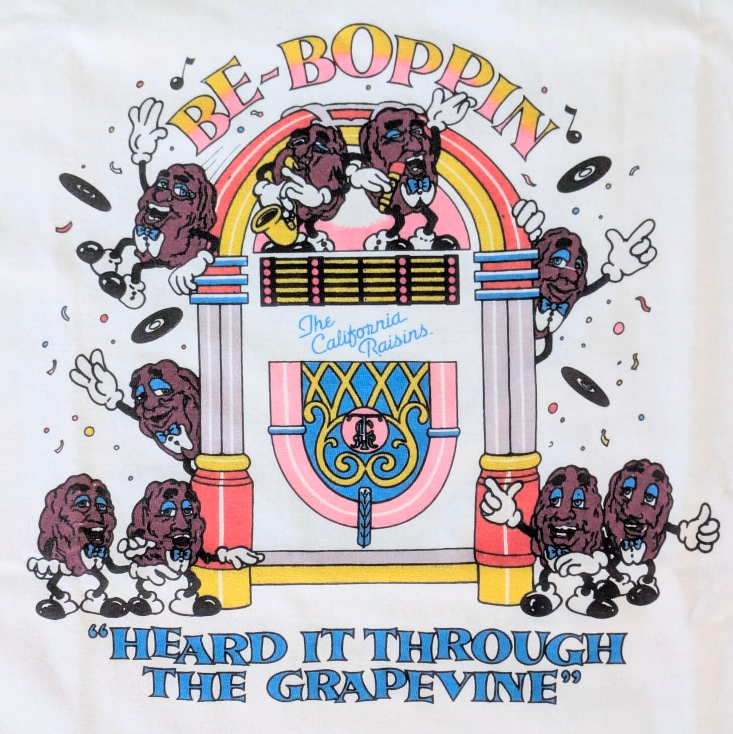 ♧【 California Raisins（ カリフォルニアレーズン ）】『 BE-BOP PIN 』 Tシャツ〚アメリカン雑貨 アメトイ〛