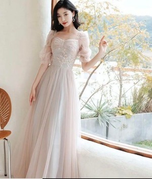 ★送料無料★フリー(7～11号位)☆刺繍と総チュールのロングドレス(OPN2291)