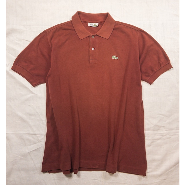 【1970s】"French LACOSTE", Brown Red Polo Shirt, Size 5