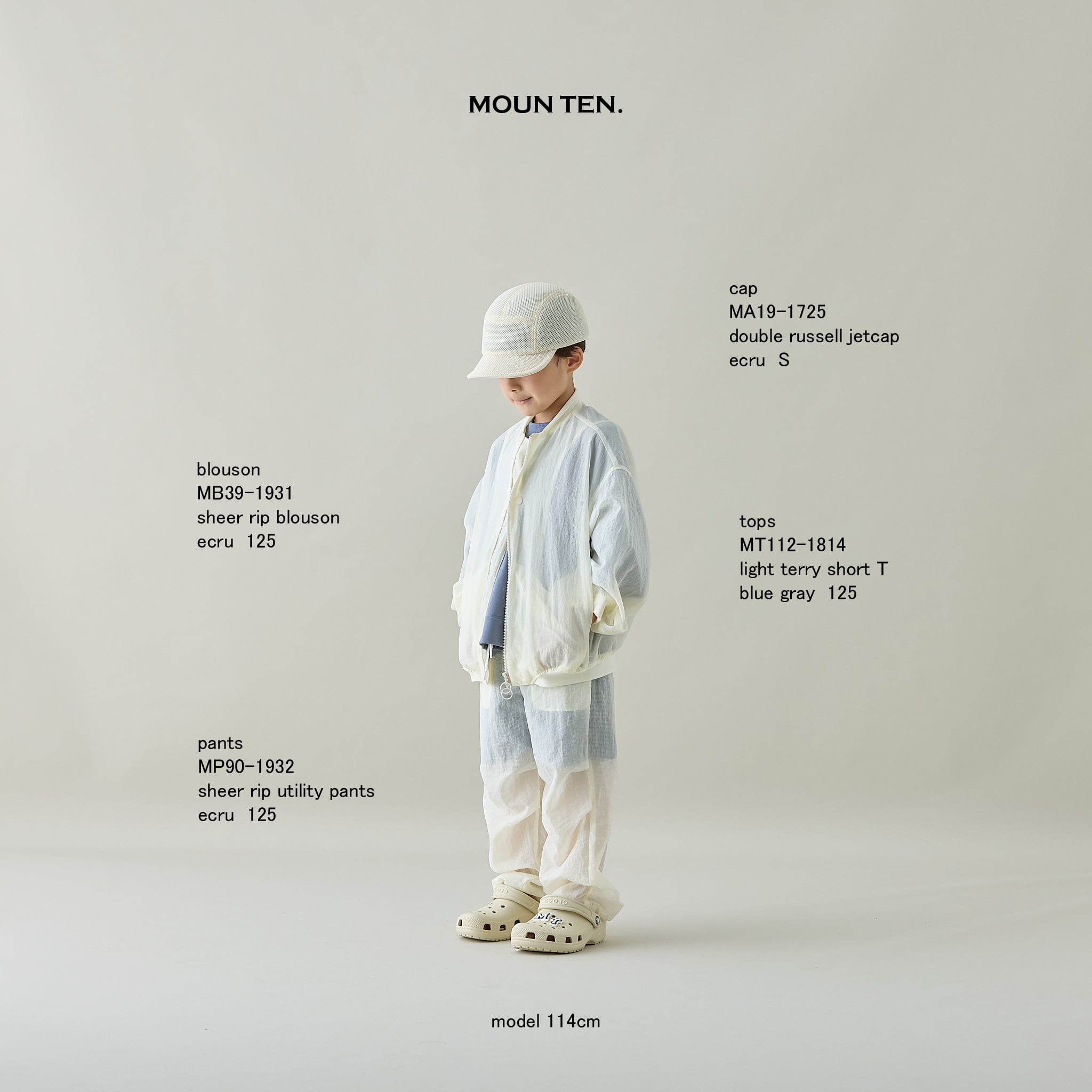 MOUN TEN. 26SS 】 sheer rip blouson / MB39-1931b / size 0 (150-160
