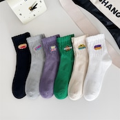 ストリート スケボー 刺繍 靴下4点セット G235
