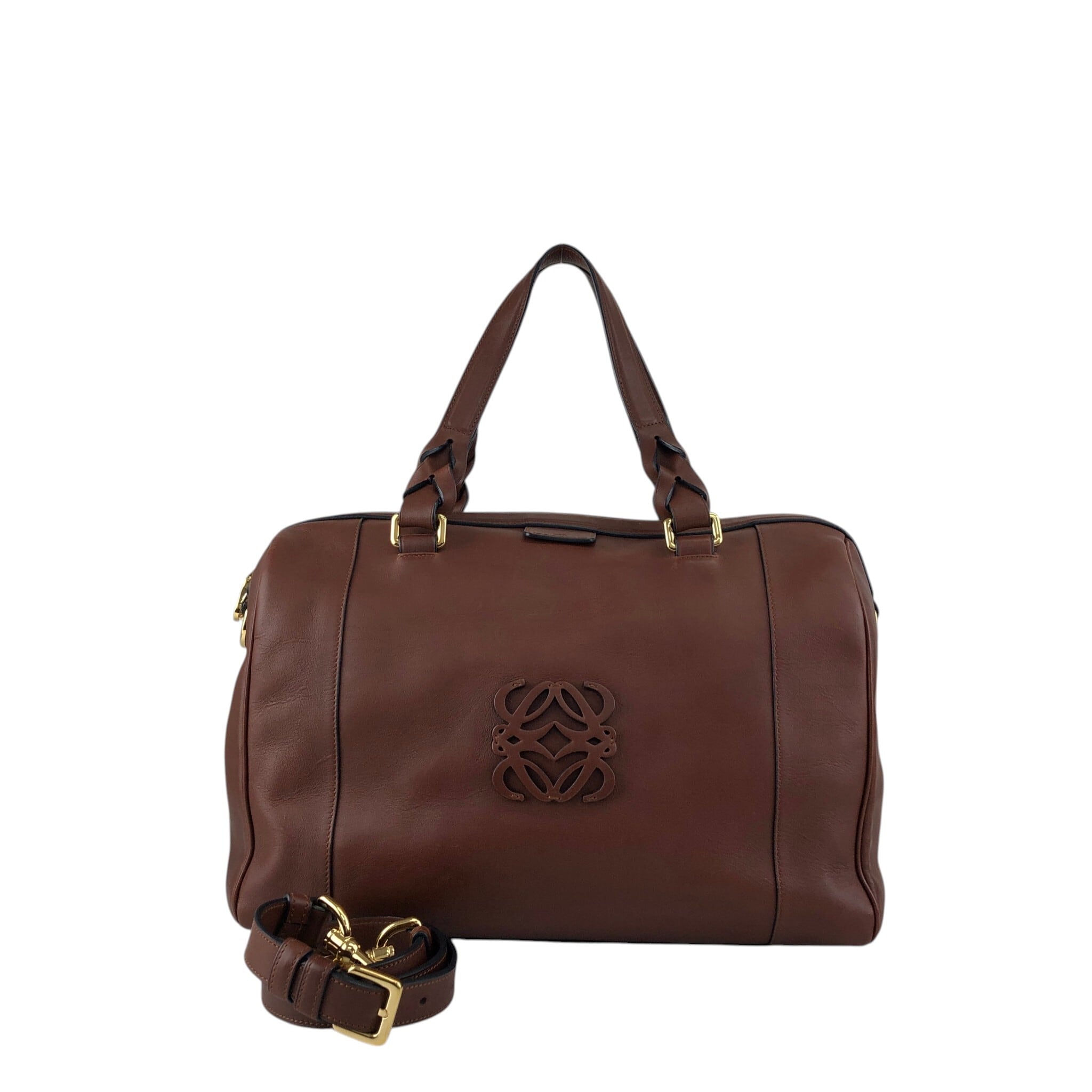 LOEWE ロエベ フスタ31 ハンドバッグ ブラウン アナグラム レザー 2way