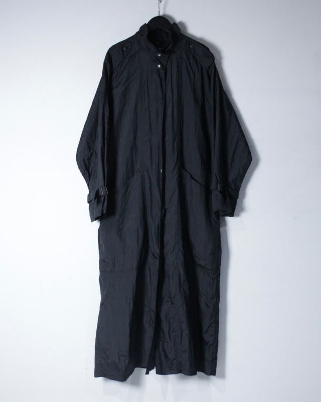 【Caka BLACK】Minimal Design Vintage Nylon Long Coat