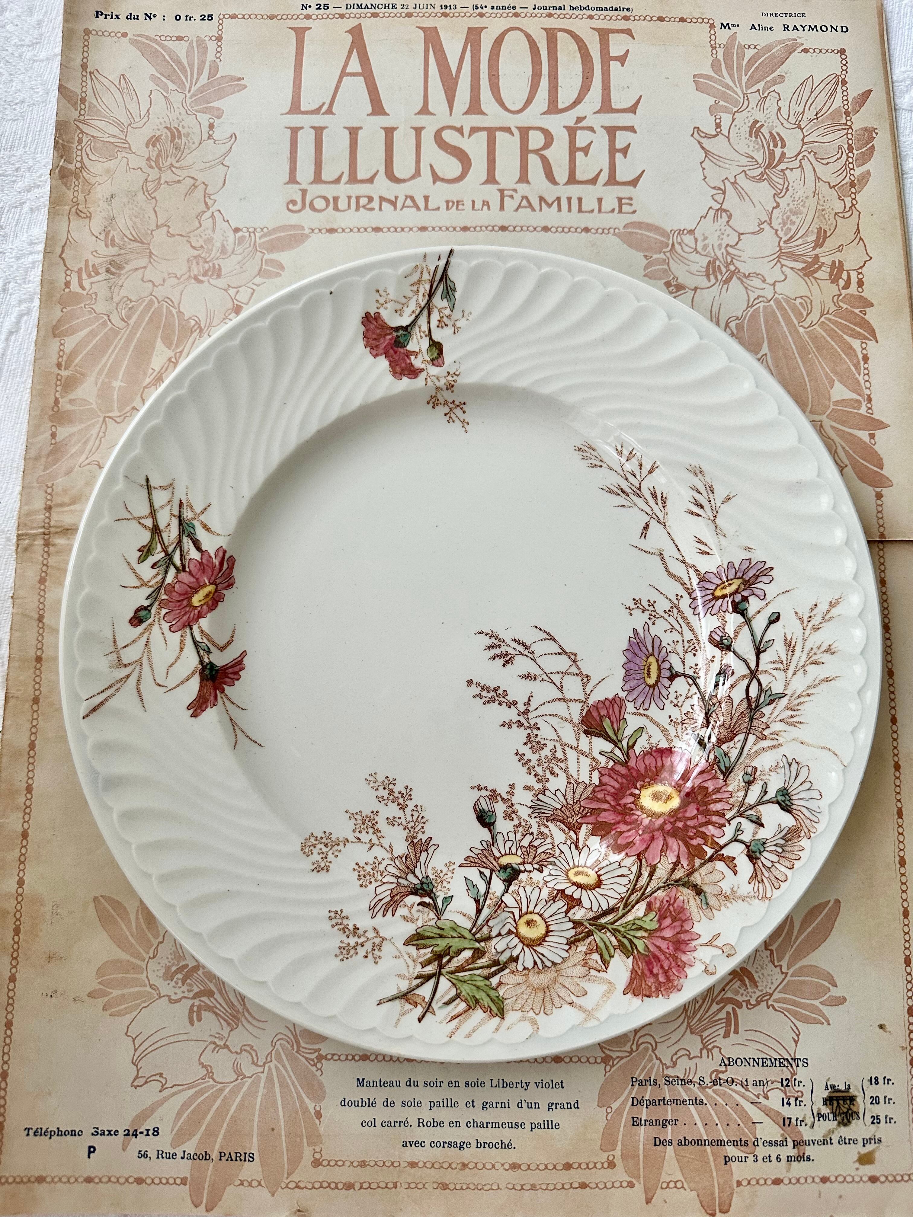 Lunéville K&G マーガレット多彩 アンティークプレート | Séléné Antiques