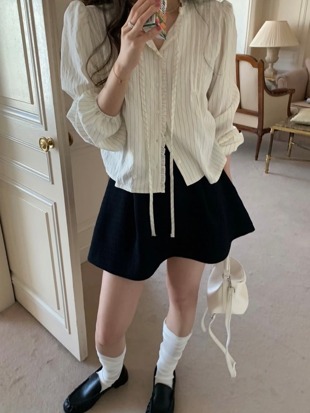 (予約) pretty young thing / Sealing stripe blouse 1color　