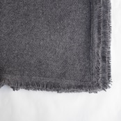 MAISON CARRÉE CASHMERE Fringe STOLE "CHACOAL GRAY"