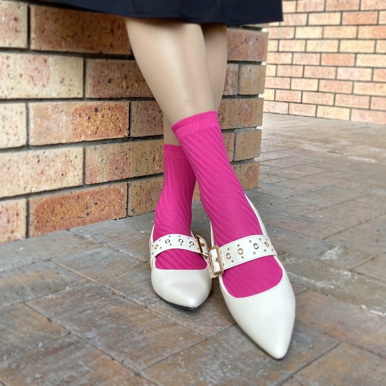 紫色リブ編みニットソックス Amazon.co.jp: [Omenluck] 超長靴下 立体リブ編み ニットルーズ