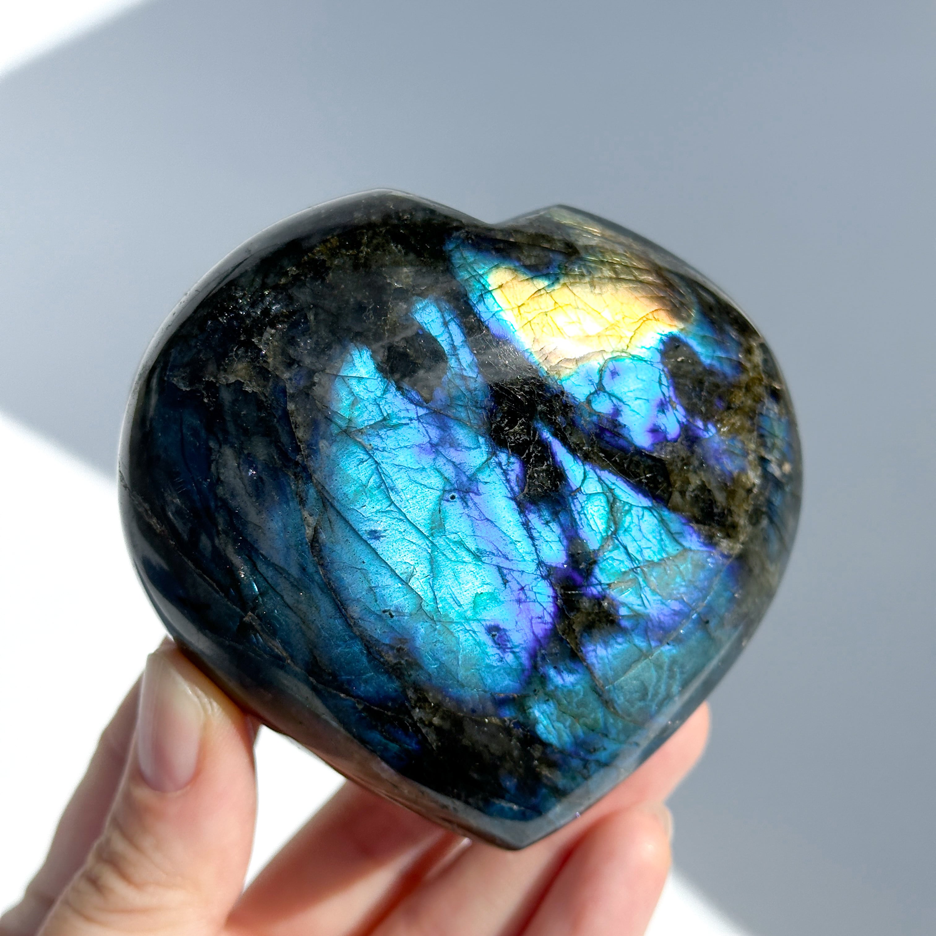 Big♡ラブラドライト ハート 03◇ Labradorite ◇天然石・鉱物