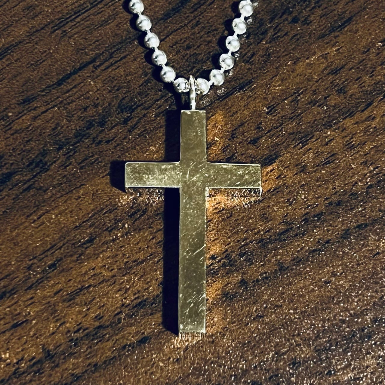 VINTAGE TIFFANY & CO. Engine Turned Cross Pendant Necklace VINTAGE TIFFANY & CO. Engine Turned Cross Pendant Necklace